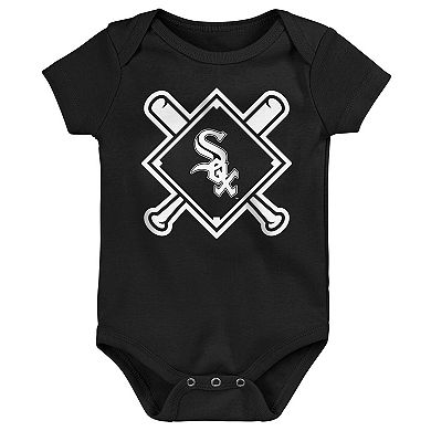 Newborn Outerstuff Chicago White Sox Home Plate 3-Piece Creeper Set