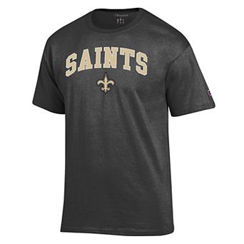 Men's Champion Heather Charcoal New Orleans Saints Arch Over Logo T-Shirt