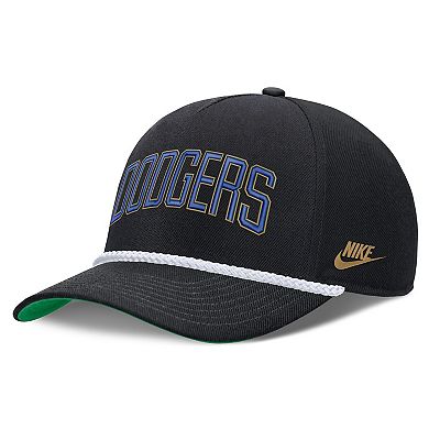 Men's Nike Black Los Angeles Dodgers Cooperstown Collection Rise Adjustable Hat