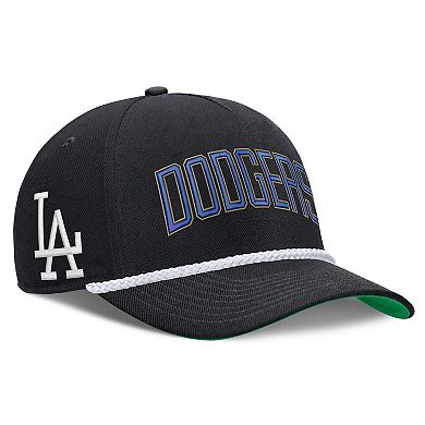 Men's Nike Black Los Angeles Dodgers Cooperstown Collection Rise Adjustable Hat