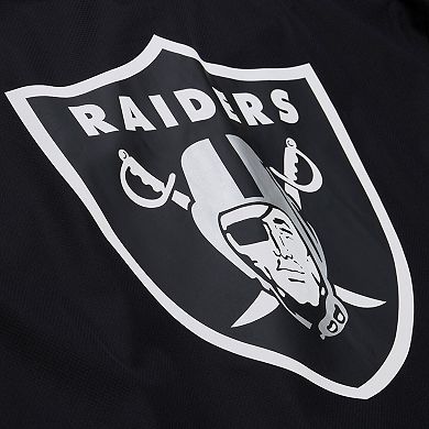 Men's Mitchell & Ness Black Las Vegas Raiders Coaches Full-Snap Hooded Windbreaker Jacket