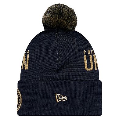 Men's New Era Black Philadelphia Union 2026 Jersey Hook Cuffed Knit Hat with Pom