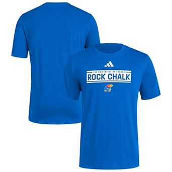 Men's adidas Royal Kansas Jayhawks Locker Slogan Pre-Game T-Shirt