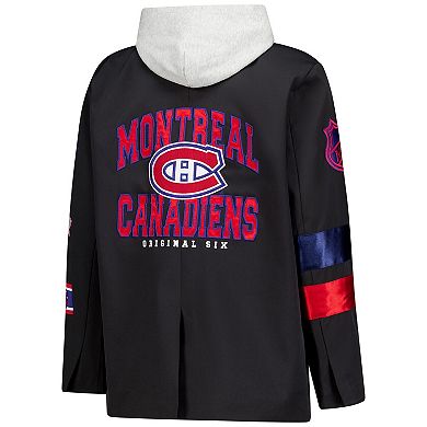 Women's The Wild Collective Black Montreal Canadiens Original 6 Hooded Blazer