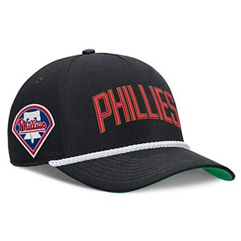 Men's Nike Black Philadelphia Phillies Cooperstown Collection Rise Adjustable Hat