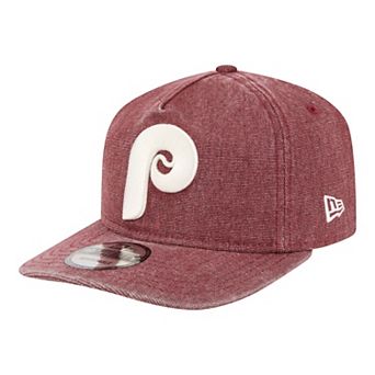 Men's New Era Burgundy Philadelphia Phillies Throwback Denim Classic 19TWENTY Adjustable Hat