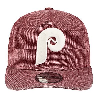 Men's New Era Burgundy Philadelphia Phillies Throwback Denim Classic 19TWENTY Adjustable Hat