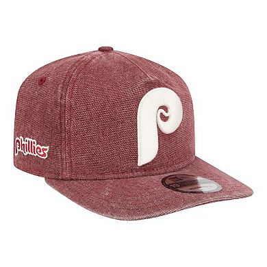 Men's New Era Burgundy Philadelphia Phillies Throwback Denim Classic 19TWENTY Adjustable Hat