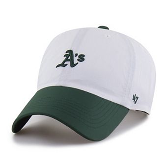 Men's '47 White/Green Athletics Vista Mini Clean Up brrr� Adjustable Hat