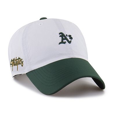 Men's '47 White/Green Athletics Vista Mini Clean Up brrr Adjustable Hat