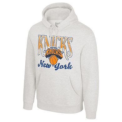 Unisex Stadium Essentials Oatmeal New York Knicks Sky High Hoodie