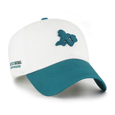 Men's '47 White/Teal Athletics Contemporary Tonal Clean Up Adjustable Hat