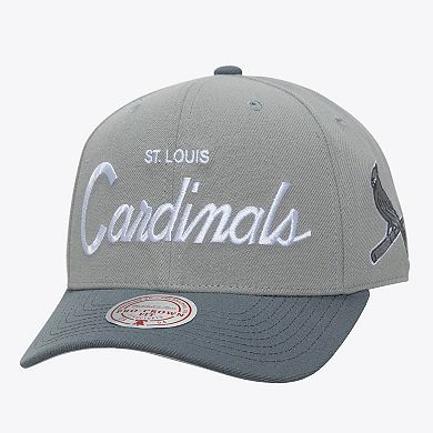 Men's Mitchell & Ness Gray St. Louis Cardinals Thunderstorm Head Coach Pro-Crown Adjustable Hat