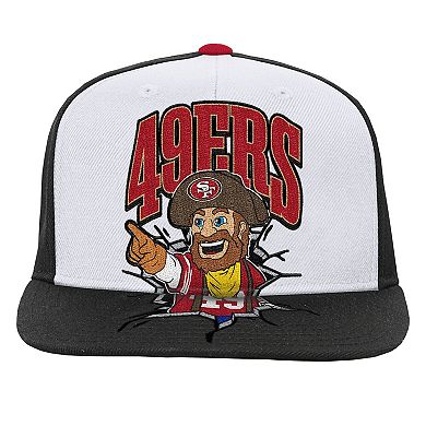 Youth Mitchell & Ness White San Francisco 49ers Team Mascot Snapback Hat