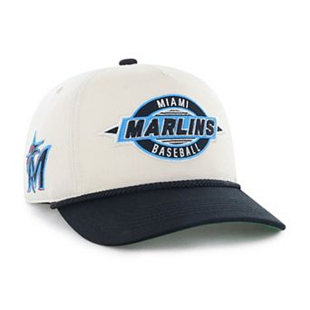 Youth '47 Natural/Black Miami Marlins Frame Out Hitch Adjustable Hat