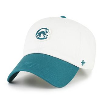 Men's '47 White/Teal Chicago Cubs Contemporary Tonal Clean Up Adjustable Hat