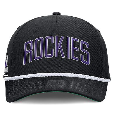 Men's Nike Black Colorado Rockies Cooperstown Collection Rise Adjustable Hat