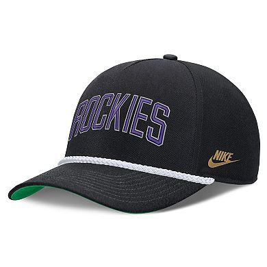 Men's Nike Black Colorado Rockies Cooperstown Collection Rise Adjustable Hat