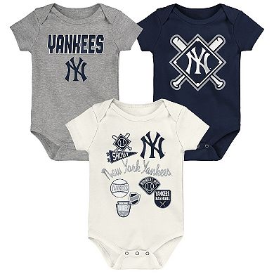 Newborn Outerstuff New York Yankees Home Plate 3-Piece Creeper Set