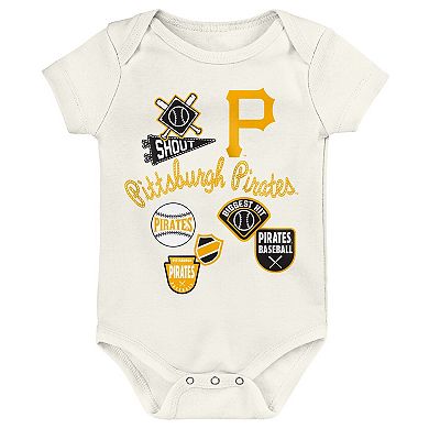 Newborn Outerstuff Pittsburgh Pirates Home Plate 3-Piece Creeper Set