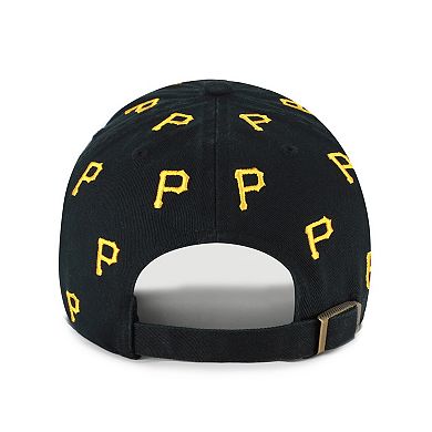 Women's '47 Black Pittsburgh Pirates Confetti Clean Up Adjustable Hat