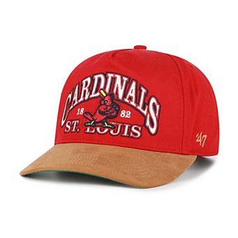 Men's '47 Red/Brown St. Louis Cardinals Cooperstown Break Wood Suede Hitch Adjustable Hat