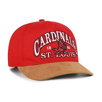 Men's '47 Red/Brown St. Louis Cardinals Cooperstown Break Wood Suede Hitch Adjustable Hat