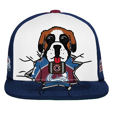 Youth Mitchell & Ness Maroon Colorado Avalanche Mascot Snapback Hat