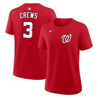 Women's Nike Dylan Crews Red Washington Nationals Name & Number T-Shirt