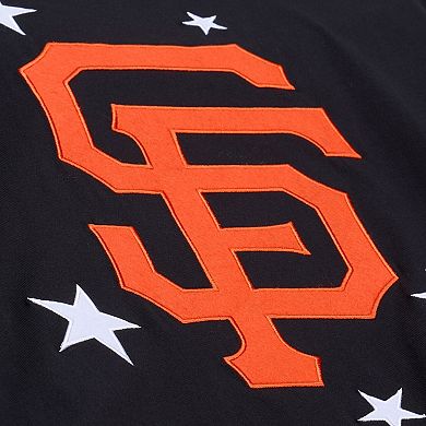 Women's Mitchell & Ness Black San Francisco Giants Pep Rally Cropped Boxy T-Shirt