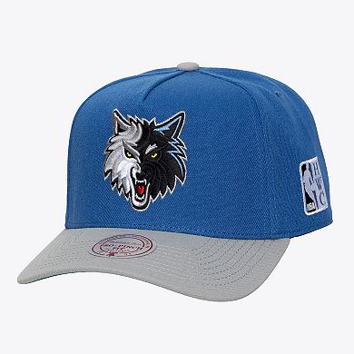 Men's Mitchell & Ness Blue Minnesota Timberwolves Hardwood Classics Legendary Away Pro-Pinch Adjustable Hat