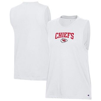 Women's Champion White Kansas City Chiefs Muscle Tank Top
