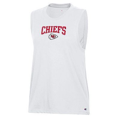Women's Champion White Kansas City Chiefs Muscle Tank Top