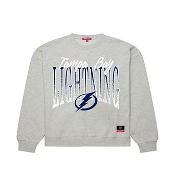 Women's Mitchell & Ness Heather Gray Tampa Bay Lightning Hockey Night Sweatshirt