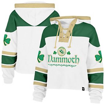Women's '47 White Utah Mammoth McLucky Cropped Lacer Hoodie