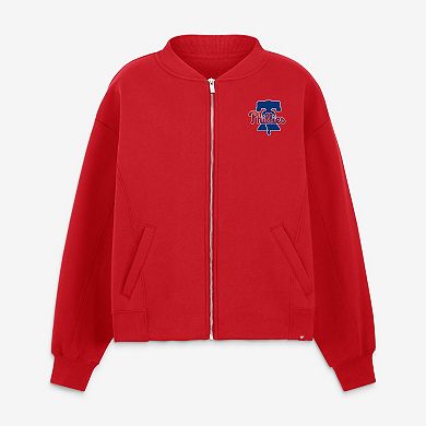 Women's Fanatics Red Philadelphia Phillies Oversized Rage Against Full-Zip Jacket