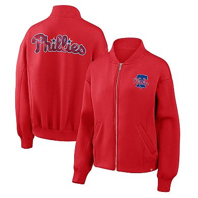 Women's Fanatics Red Philadelphia Phillies Oversized Rage Against Full-Zip Jacket