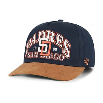 Men's '47 Navy/Brown San Diego Padres Cooperstown Break Wood Suede Hitch Adjustable Hat