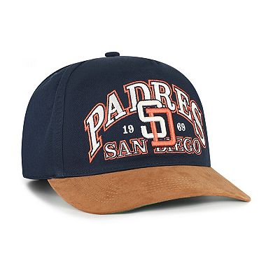 Men's '47 Navy/Brown San Diego Padres Cooperstown Break Wood Suede Hitch Adjustable Hat
