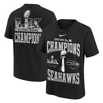 Youth Nike Black Seattle Seahawks Super Bowl LX Champions Locker Room Trophy Collection Authentic T-Shirt
