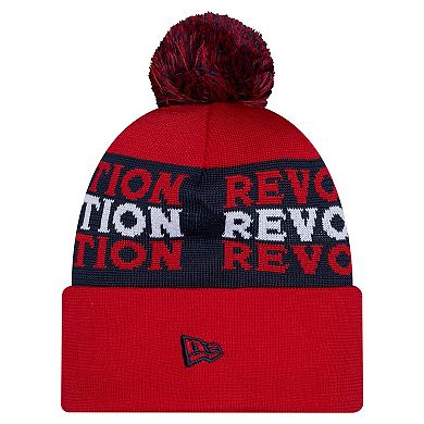 Men's New Era Red New England Revolution 2026 Jersey Hook Cuffed Knit Hat with Pom