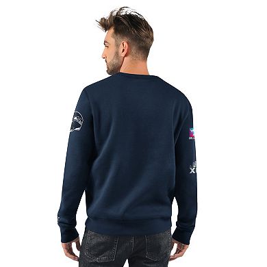 Men's Starter College Navy Seattle Seahawks Two-Time Super Bowl Champions Classic Fleece Sweatshirt