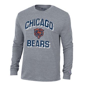 Men's Champion Charcoal Chicago Bears Ultimate Tri-Blend Long Sleeve T-Shirt