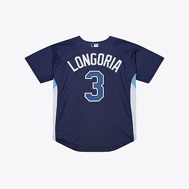 Men's Mitchell & Ness Evan Longoria Navy Tampa Bay Rays Authentic Batting Practice Jersey