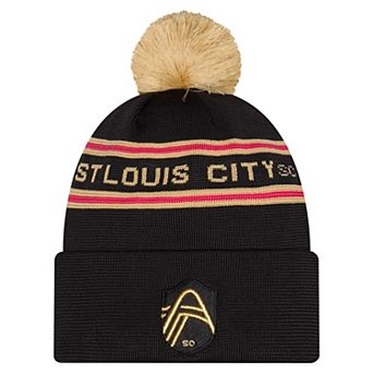 Men's New Era Black St. Louis CITY SC 2026 Jersey Hook Cuffed Pom Knit Hat