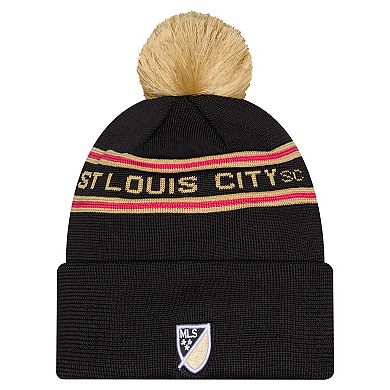 Men's New Era Black St. Louis CITY SC 2026 Jersey Hook Cuffed Pom Knit Hat