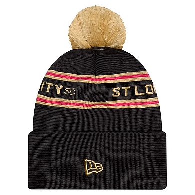 Men's New Era Black St. Louis CITY SC 2026 Jersey Hook Cuffed Pom Knit Hat