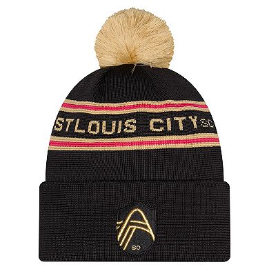 Men's New Era Black St. Louis CITY SC 2026 Jersey Hook Cuffed Pom Knit Hat