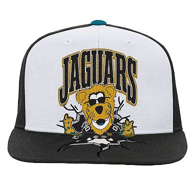 Youth Mitchell & Ness White Jacksonville Jaguars Team Mascot Snapback Hat