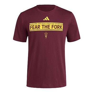 Men's adidas Maroon Arizona State Sun Devils Locker Slogan Pre-Game T-Shirt